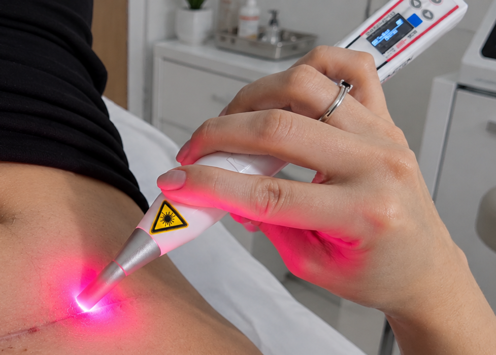 Atendimento com laserterapia, luz suave e foco no cuidado
